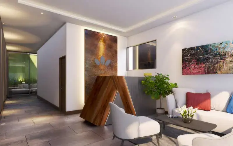 Recepción de los Apartamentos Astorga, Zona 13 Guatemala